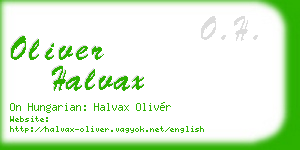 oliver halvax business card