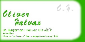 oliver halvax business card